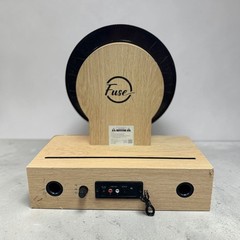 Fuse Wrap Vertical Vinyl Record Player Radio Bluetooth Alarm Clock Bamboo