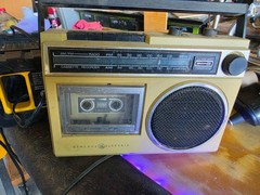 Vintage General Electric Portable AM/FM Radio/Cassette Recorder, No. 3-5240-D