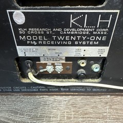 KLH Model Twenty-One FM Receiving System Vintage Wood Cabinet Radio