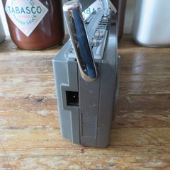 Vintage Sears Roebuck SR-3000 Series 80&rsquo;s Silver Mini Stereo Cassette Boombox