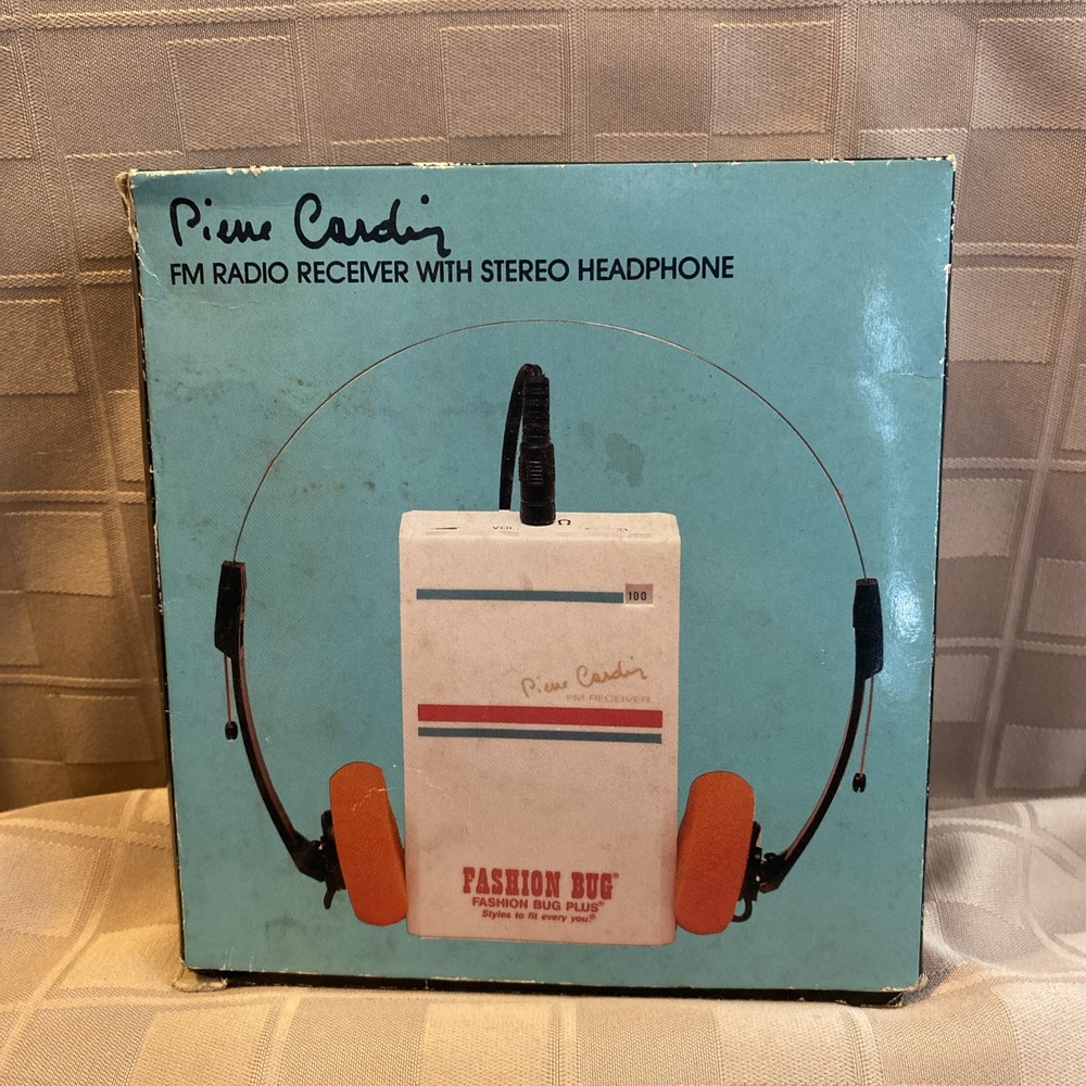 Vintage Pierre Cardin FM Radio Receiver With Stereo Headphone