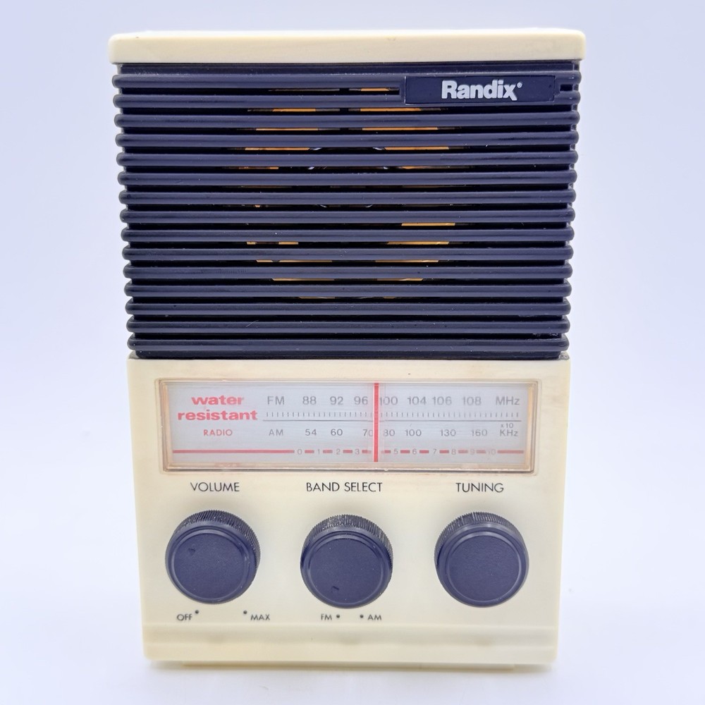 Vintage Randix Water Resistant AM/FM Shower Radio Battery Operated Works