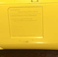 Sony CFS-903 Water Resistant Stereo Cassette Yellow Tape Player Tested Works LN