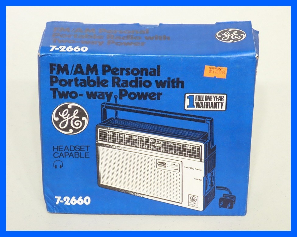 NIB! GE General Electric FM/AM Personal Portable Radio with Two-Way Power 7-2660