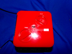 Vintage Randix Red Cube Box Square Cassette, Clock, AM/FM Radio – Works