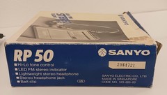 Sanyo RP50 AM/FM Stereo Portable Radio & Headphones Vintage Working