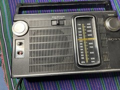 Vintage Sony AM/FM Radio TFM 7150W Black 10 Transistor WORKS