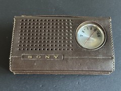 SONY TR-6081 Vintage Transistor Six Radio Light Blue Original Leather Case WORKS