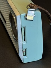 SONY TR-6081 Vintage Transistor Six Radio Light Blue Original Leather Case WORKS