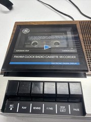 Vtg GE 7-4956B General Electric Alarm Clock Radio Cassette Tape Recorder READ