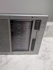 Vintage SONY Model ICF-710W Silver Black Transistor AM FM 2 Band Radio