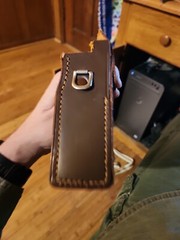 VINTAGE TOSHIBA TRANSISTOR RADIO LEATHER CASE Brown Japan