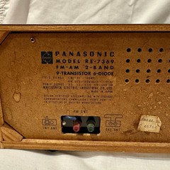 Vintage Panasonic RE7369 Radio 1970s FMAM 2 Band 9 Transistor 6 Diode MCM TESTED