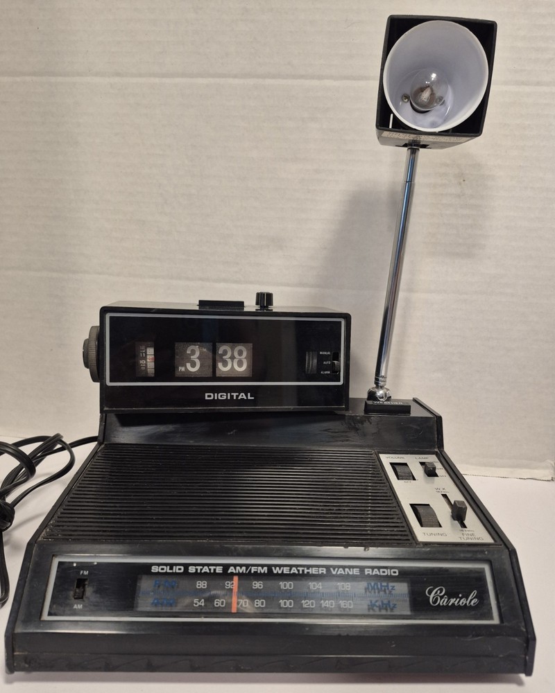 RARE Vintage Cariole AM/FM Weather Radio Clock Light Alarm 69488. Read!