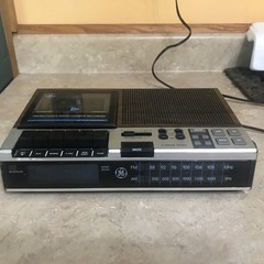 Vintage GE 7-4956B FM AM Alarm Clock Radio Cassette Recorder Wood Grain, Tested.