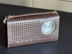 SONY TR-6081 Vintage Transistor Six Radio Light Blue Original Leather Case WORKS