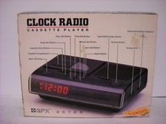 Vintage GPX Clock Radio Cassette Player DC700 Gran Prix, Alarm Clock, AM/FM Used