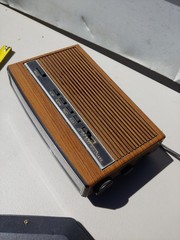 Vintage General Electric Alarm Clock Radio Model 7-4625c Faux Wood Grain Retro