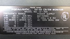 Vintage Radio Shack/Realistic DX-60 AM-FM-CB-SW Monitor-Radio For Parts? w/Box