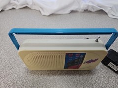 Vintage Soundesign 2204HWT AM FM Portable Radio Color Tunes Retro w/ Adapter…