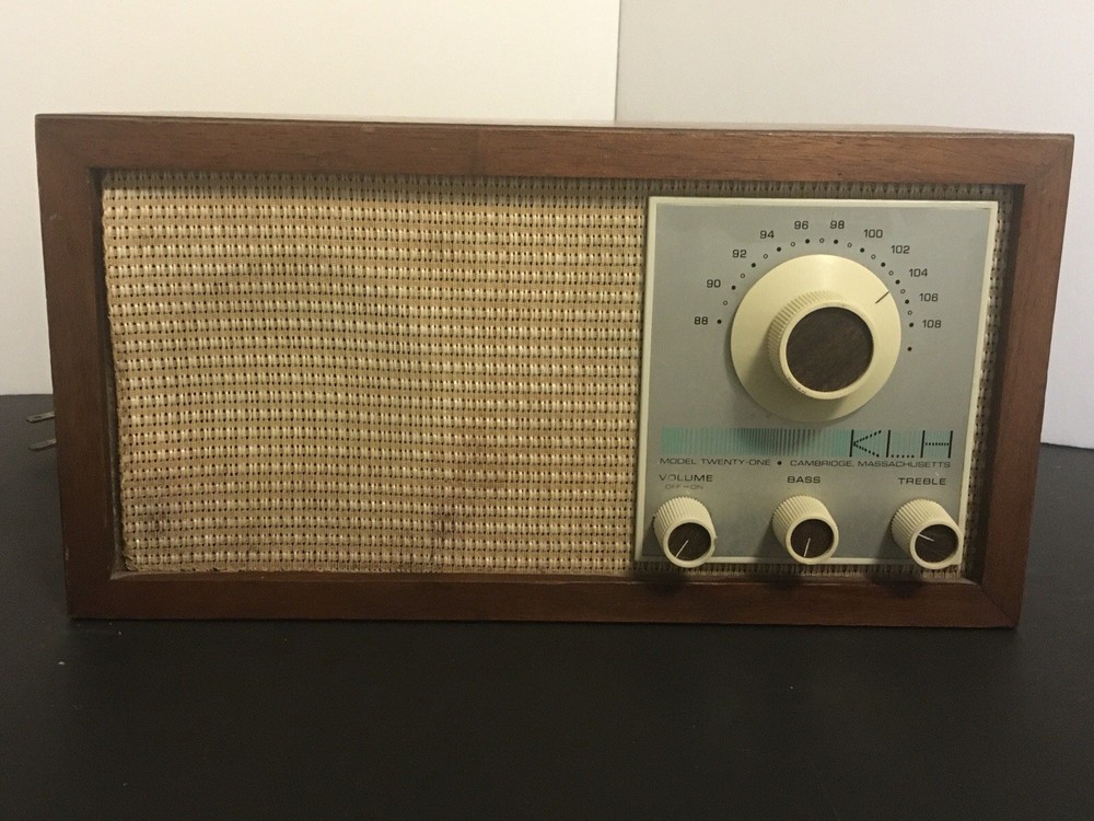 Vintage KLH Model Twenty One 21 FM Table Radio Wood Cabinet Tested Working