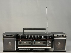 Vtg CROWN SZ-2100 Stereo Radio Cassette Double Deck w/ Detach Speakers; Works