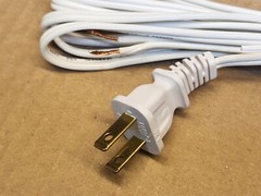 NEW 9&prime; AC Power Cord Cable KLH 8 Eight 21 Twenty One Radio White Non Polarized
