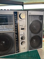 WORKING 1980s Sanyo M9818 3-Piece Cassette Boombox AM/FM **READ DESCRIPTION**