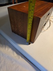 KLH Model Twenty One 21 FM Table Radio Wood Cabinet Tested Working Missing Knobs