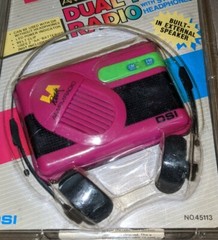 LA Rock AM/FM Dual Tone Radio W/ Stereo Headphones & Built-in speaker DSI NEW