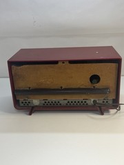 General Electric Cranberry Red 1953 Model 565 clock radio for parts