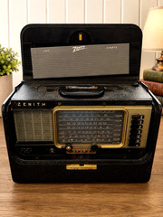 Zenith Transoceanic Short Wave Radio H500 Works Wave Magnet Multi Band Leather