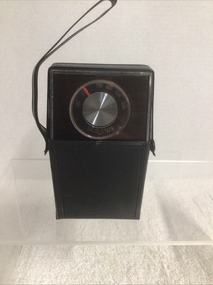 Vintage Rhapsody Solid State AM Portable Radio W/ Case Works Hong Kong