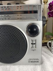 Vintage Silver RT435 Cassette Recorder BOOMBOX Portable Radio Shin-Shirasuna