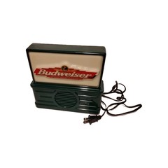 Vintage BUDWEISER Logo-Top Lighted AM/FM Radio Beer Advertising Sign. s5