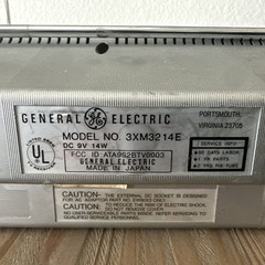 2 GENERAL ELECTRIC GE STEREO MICROCASSETTE BOOMBOX RADIO TV RARE 3XM3214E JAPAN