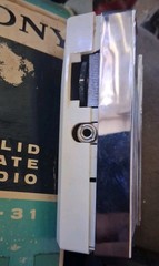 Vintage Sony AM Solid State 2R-31 Radio Tested Powers On Box Ear Phones