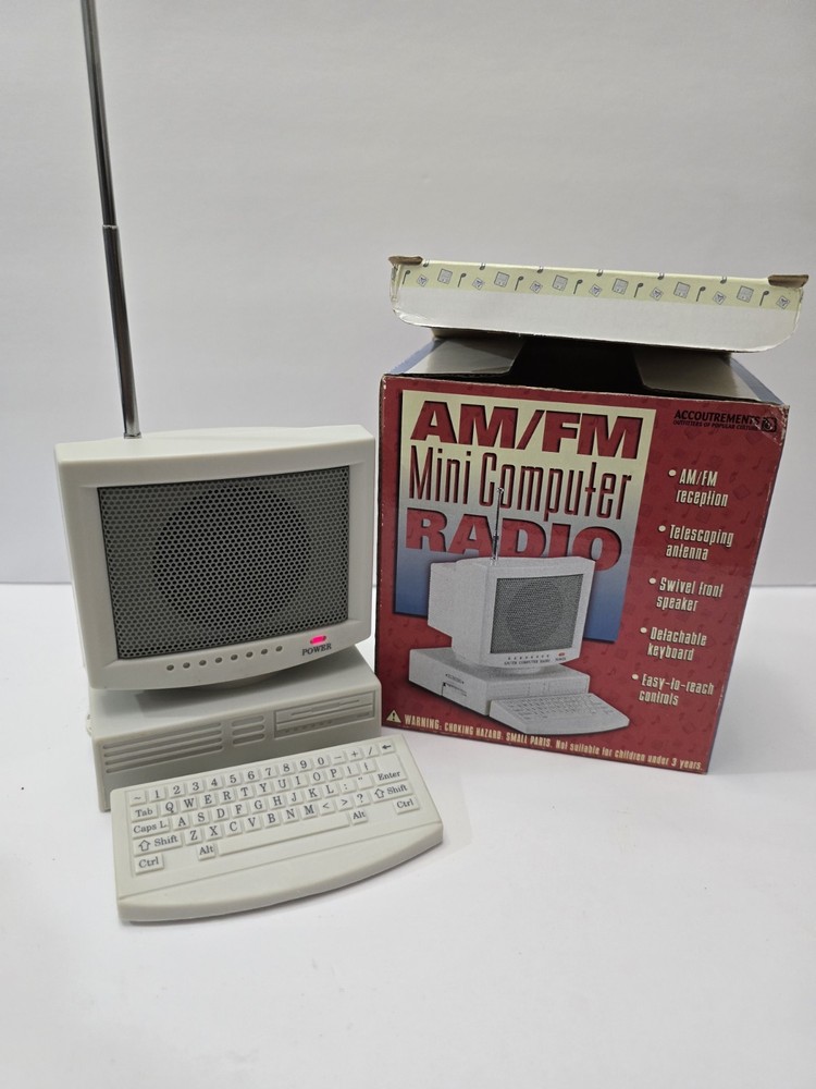 Vintage AM/FM Mini Computer Styled Radio With Box – Working Condition New In box