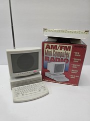 Vintage AM/FM Mini Computer Styled Radio With Box – Working Condition New In box