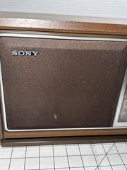 Vintage SONY AM/FM Desktop Radio ICF-9740W Wood Grain Tested Working