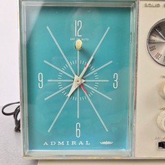 Vintage Admiral AM FM Clock Radio Alarm Model YC503RA Blue Radio Not Working