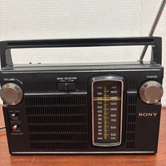 Sony TFM 7150W AM/FM Radio Transistor Black Vintage ***Works