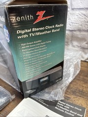 Vintage Zenith Digital Stereo Clock Radio Z213B W/ Box & Receipt Weather