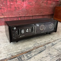 Radio Only – Vintage Midland Flip Clock AM/FM Radio Model 11-388 Brown