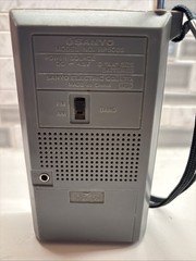 Vintage Sanyo RP5065 AM/FM2-Band Transistor Pocket Radio Silver -TESTED.Strap.