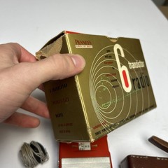 VTG Penney&rsquo;s Leather Covered Six Transistor Radio With Box
