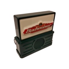 Vintage BUDWEISER Logo-Top Lighted AM/FM Radio Beer Advertising Sign. s5