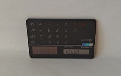 Casio Card FM Radio/Solar Calculator w/ headset (RD-90) 1988 Rare vintage Japan