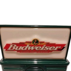 Vintage BUDWEISER Logo-Top Lighted AM/FM Radio Beer Advertising Sign. s5