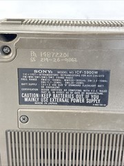 WORKS Sony ICF-5900W Portable Multi-Band Radio Receiver Pop-Up Antenna 4E25